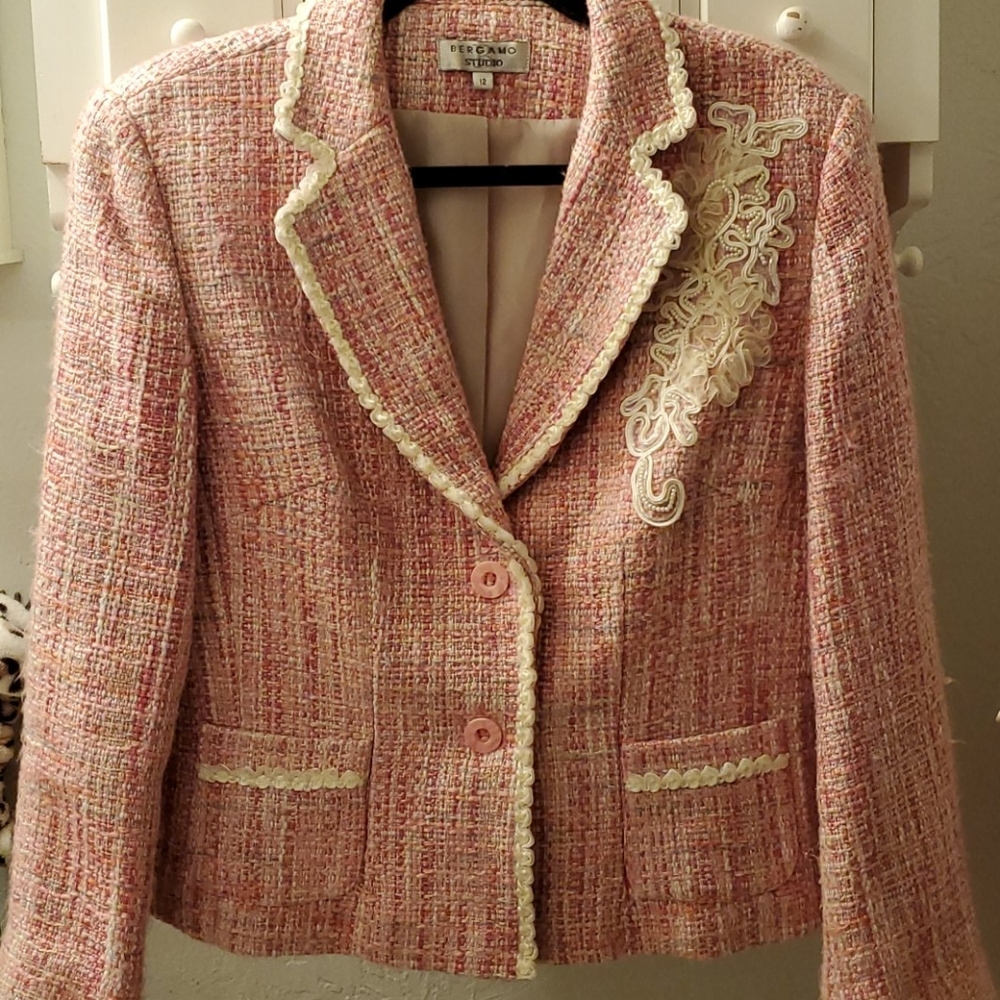 Designer style tweed blazer